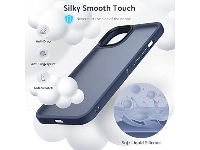 Anqrp Designed for iPhone 13 Mini Case, [Support Wireless Charging] Soft Silicone Slim Anti-Scratch Phone Case for iPhone 13 Mini 5.4 inch, Blue