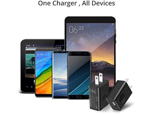 USB Wall Charger, FONKEN 3-Pack 5V 2A Power Adapter Universal Travel Charger USB Plug Cell Phone Charger Block Cube Compatible with iPhone, iPad,...