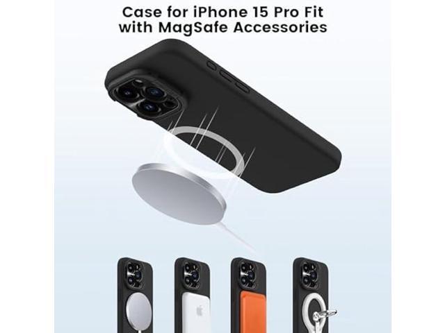 Nillkin iPhone 15 Pro Case Silicone with Stand, Support MagSafe Wireless Charging, [Premium Liquid Silicone],[Soft Microfiber Lining], Magnetic...