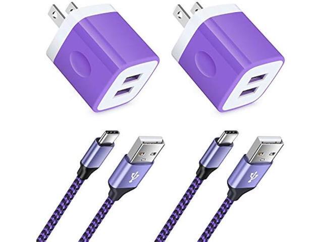 Phone Charger Plug for Samsung Galaxy S25 S24 A32 5G A16 A54 A15 A55 A14 A35 S23 S22 S21 LG Stylo 6 V60 V50, Pixel 9 8 7, 2 Dual Wall Charger Block...