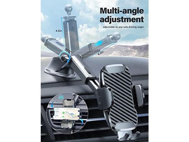 Phone Holder Mount for Car [Strong Suction] Hands-Free Universal Cell Phone Mounts for Dashboard/Windshield, 360° Rotation Extendable Mobile Car...