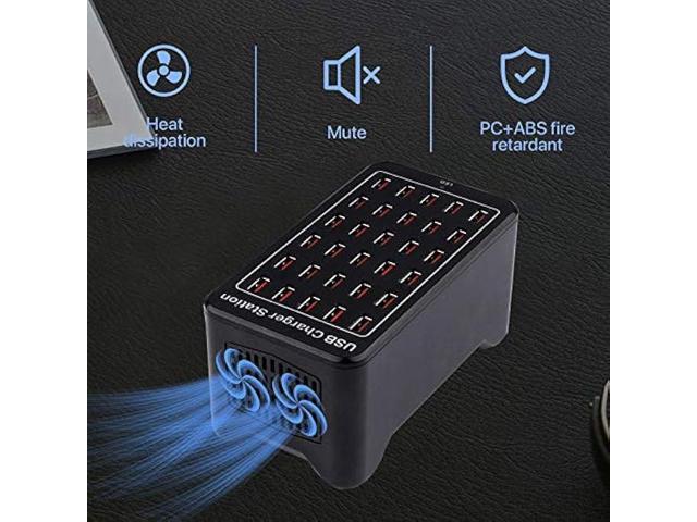 30-Port Charger, USB Charger Station, USB Fast Charger, Smart Charging Recognition, Suitable for Travel, Family Gatherings, Schools, Shopping...