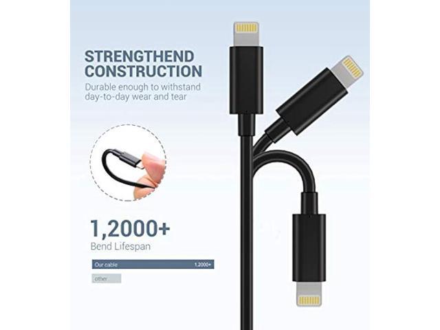 Novtech Black iPhone Charger Cable 3FT 3 Pack MFi Certified Lightning to USB A Cable iPhone Fast Charging Cord Wire for iPhone 14 13 12 11 Pro Max...