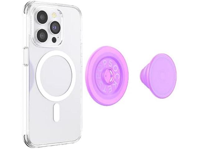 PopSockets Phone Grip Compatible with MagSafe, Adapter Ring for MagSafe Included, Phone Holder, Wireless Charging Compatible - Pink Opalescent...