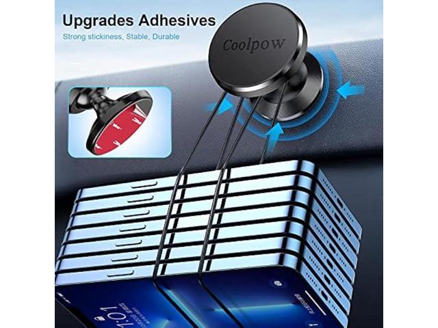 2-PACKMagnetic phone holder for car, [ Super Strong Magnet ] [ with 4 Metal Plate ] iPhone Magnetic car mount for cell phone, [ 360° Rotation ]...