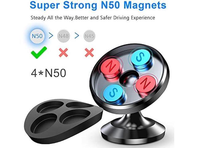 2-PACKMagnetic phone holder for car, [ Super Strong Magnet ] [ with 4 Metal Plate ] iPhone Magnetic car mount for cell phone, [ 360° Rotation ]...