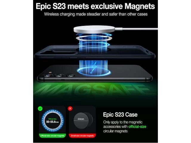 TORRAS Magnetic Guardian Designed for Samsung Galaxy S23 Case 6.1, [Military Grade Drop Tested] [Compatible with MagSafe] Semi-Clear Hard Back &...