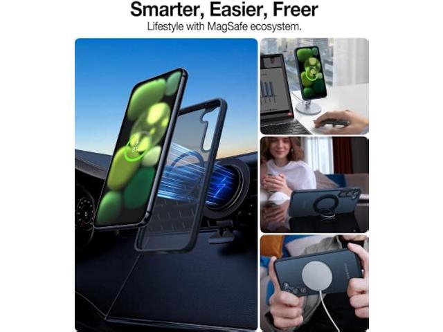 TORRAS Magnetic Guardian Designed for Samsung Galaxy S23 Case 6.1, [Military Grade Drop Tested] [Compatible with MagSafe] Semi-Clear Hard Back &...