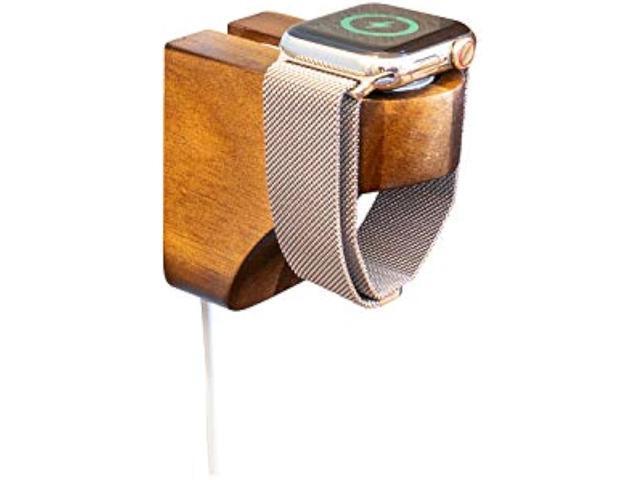 Wall Charging Stand for Apple Watch Series 9 - Wooden Charging Dock - Wood Charging Station for All iWatch - Simply Stick to Wall with Included 3M...