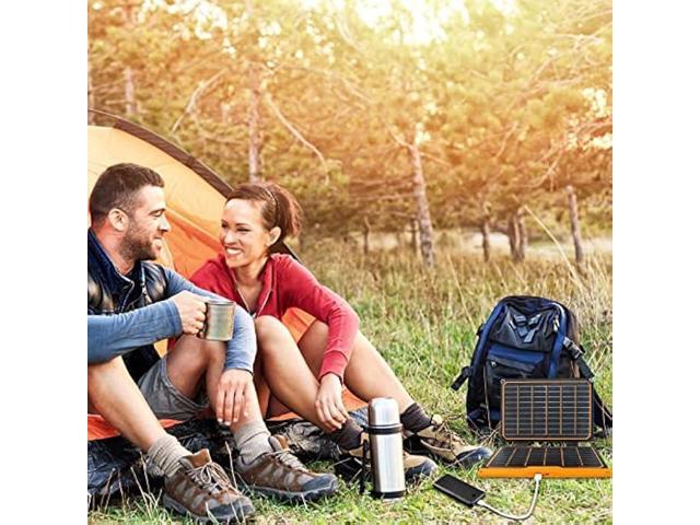 20W Small USB Solar Panel Charger 15W USB-A PD2.0 USB-C Foldable Portable Lightweight ETFE Power Emergency Panel IP67 Waterproof Hiking Camping...