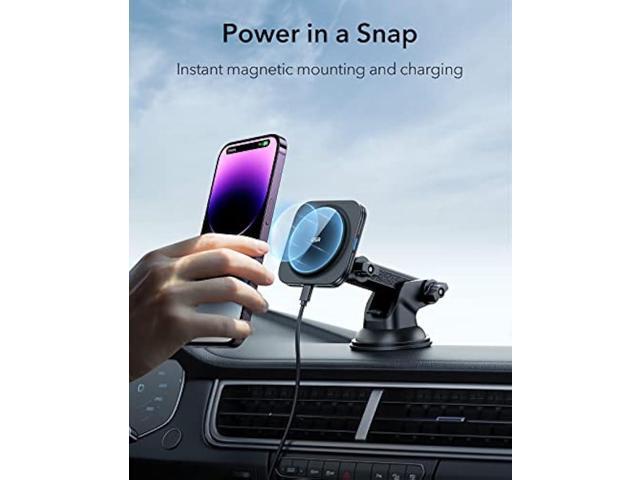 ESR Dashboard Magnetic Wireless Car Charger Mount (HaloLock), Compatible with MagSafe Car Charger, Windshield Car Phone Holder for iPhone...