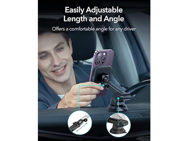 ESR Dashboard Magnetic Wireless Car Charger Mount (HaloLock), Compatible with MagSafe Car Charger, Windshield Car Phone Holder for iPhone...