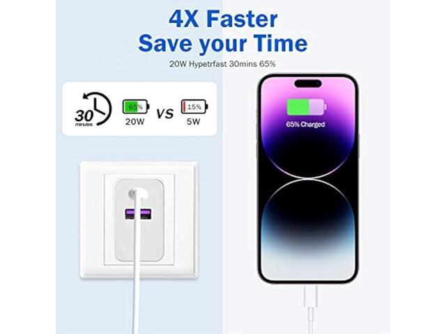 USB C Charger Block, 20W Dual Port Fast Charger, Apple Watch Charger, Seedato Charging Block Compatible with Apple Watch Series 8 7 Charger, for...