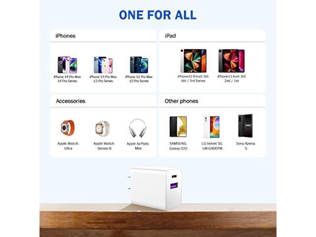 USB C Charger Block, 20W Dual Port Fast Charger, Apple Watch Charger, Seedato Charging Block Compatible with Apple Watch Series 8 7 Charger, for...