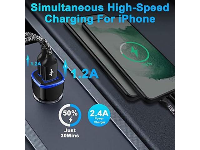 Car Charger, 2.4A 12W AndHot 2 Pack Mini Dual Port USB Car Charger Adapter Plug for iPhone 14 13 12 SE 11 Pro Max XR XS X 8 7 6S Plus, iPad,...