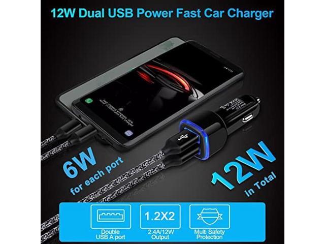 Car Charger, 2.4A 12W AndHot 2 Pack Mini Dual Port USB Car Charger Adapter Plug for iPhone 14 13 12 SE 11 Pro Max XR XS X 8 7 6S Plus, iPad,...
