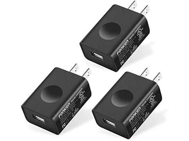FONKEN USB Wall Charger, 3-Pack 5V 2A Power Adapter Universal Travel USB Plug Cell Phone Block Cube Compatible With iPhone, iPad, Google Nexus,...