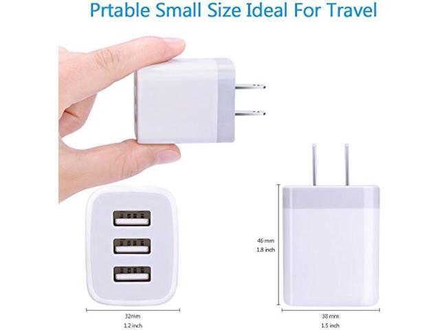 USB Wall Charger, Hootek 2Pack Wall Plug 3-Port USB Charging Station 3.1A Power Adapter Multi Port Quick Charger Block Cube for iPhone 15 14 13 12...
