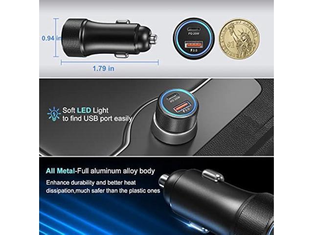 USB C Car Charger 5 Pack, Bangfun 36W Dual Port PD & QC 3.0 Fast Charging 12V Car Charger Adapter Cigarette Lighter USB Charger Plug Compatible...