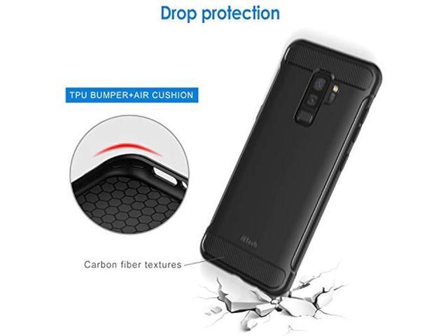 JETech Slim Fit Case for Samsung Galaxy S9+ Plus, Thin Phone Cover with Shock-Absorption and Carbon Fiber Design (Black)