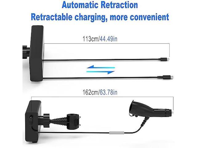 Multi Car Retractable Backseat Car Charger 5 in 1 Car Charging Station Box for Notebook/iPhone/Samsung, 60W Cigarette Lighter Adapter with 1M Cable...