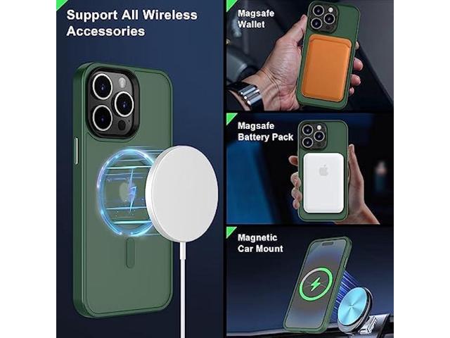 MOCCA Strong Magnetic for iPhone 14 Pro Max Case [Compatible with Magsafe] [10FT Military Grade Protective] Translucent Matte Slim Shockproof Case...