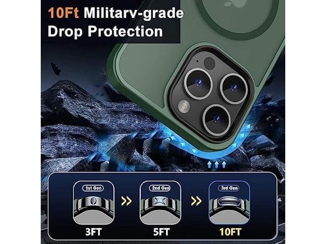 MOCCA Strong Magnetic for iPhone 14 Pro Max Case [Compatible with Magsafe] [10FT Military Grade Protective] Translucent Matte Slim Shockproof Case...