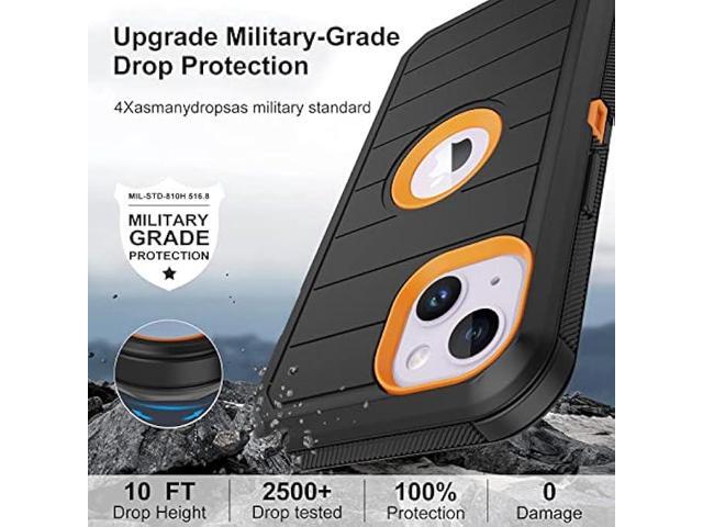 Annymall for iPhone 14 Case with 2 Screen Protector,Full Body Shockproof Drop Protection Dust Proof Heavy Duty 3-Layer Rugged Durable Military...