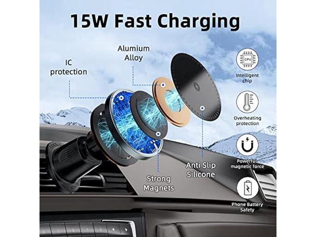 Magnetic Wireless Car Charger - Lekente MagSafe Car Mount Charger Compatible with iPhone 14/14 Plus /14 Pro Max /13/12 Pro Max Mini 15W Fast...
