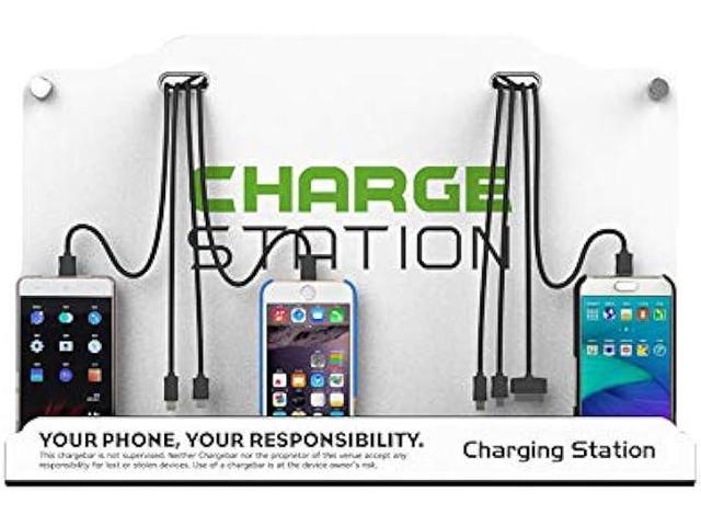 VIPATEY Wall Mounted Cell Phone Charging Station High Speed Cables with 8 Ports Applicable Airport Hospitals Banks Hotel Shopping Malls and Public...