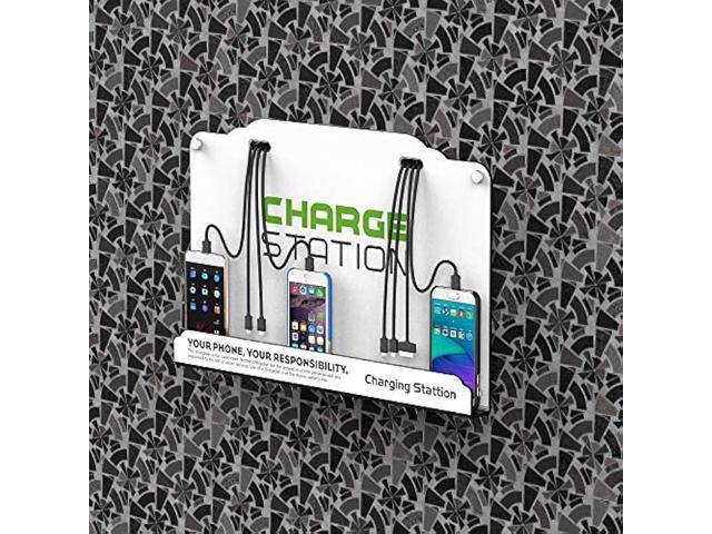 VIPATEY Wall Mounted Cell Phone Charging Station High Speed Cables with 8 Ports Applicable Airport Hospitals Banks Hotel Shopping Malls and Public...