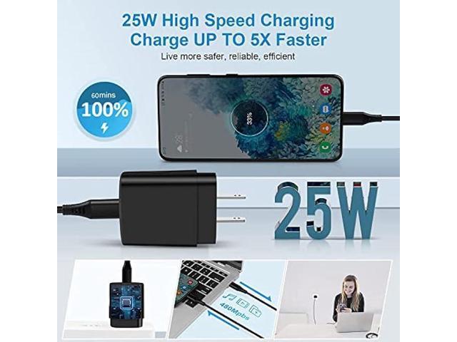 25W Super Fast Samsung A54 Type C Charger USB C Charging Block for Samsung Galaxy A53 A14 A13 5G S23 Ultra S22 S21 FE S20 A03S Z Flip 5 Fold 5,Wall...