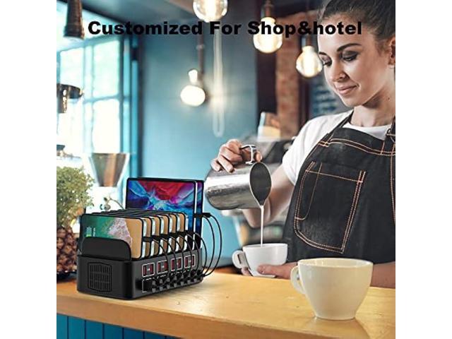 Charging Station for Multiple Devices,Cinlinso 175W/35A 16 Port USB Charging Station,Multi Device Fast Charger Organizer Compatible with...