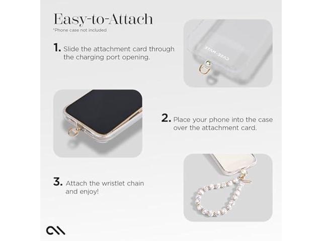 Case-Mate Phone Charm with Beaded Marble - Detachable Phone Lanyard - Hands-Free Wrist Strap - Adjustable Phone Strap Grip for Women - iPhone 15...