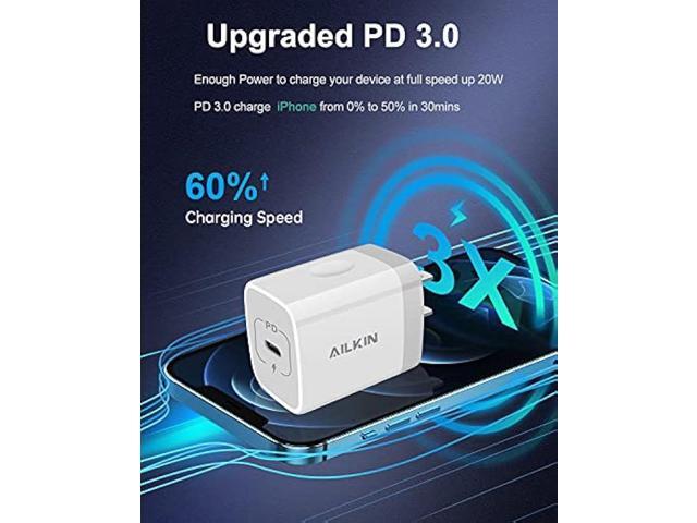 USB C Charger Block, 20W PD Wall Charger C Type Fast Charging Station Power Adapter USB Plug Brick Cube Box for iPhone 15 14 13 Pro Max 13 Mini 12...