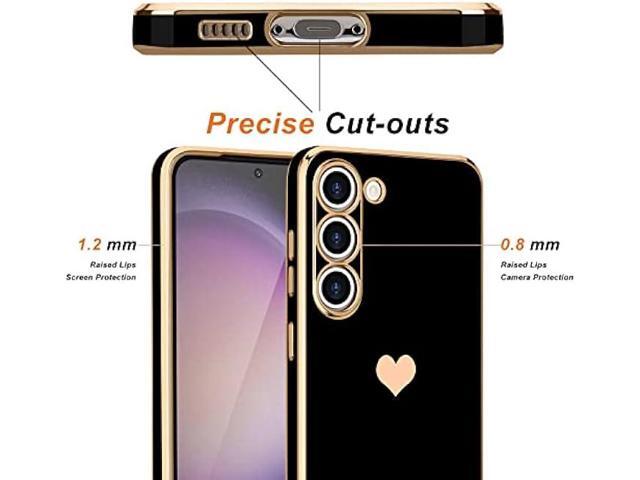 Teageo for Samsung Galaxy S23 Case for Women Girl Cute Love-Heart Luxury Bling Soft Back Cover Raised Full Camera Protection Bumper Silicone...