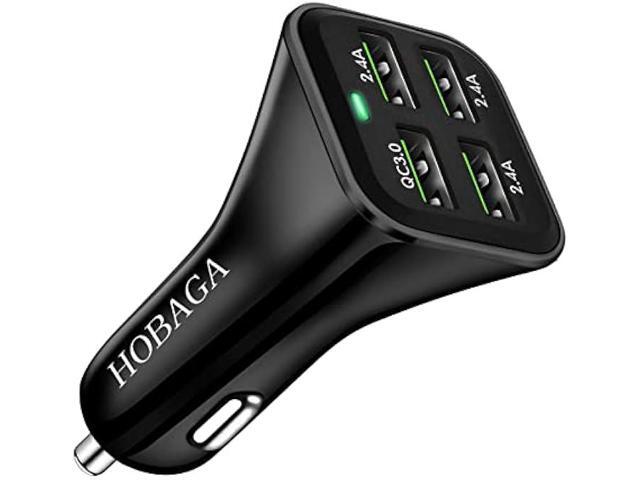 Car Charger Adapter, QC 3.0 USB car Charger, 4-Port Multi 9.6 Amp 48W Fast Car Charger Compatible with iPhone 14/13/12/11 Pro Max, Samsung Galaxy...