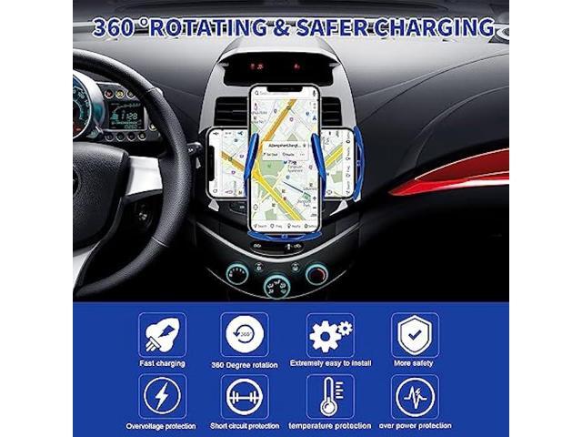 LFNOWN Wireless Car Charger Car Phone Holder Mount Wireless Charging 15W Fast Charging Auto Clamping Car Charger Phone Mount Phone Holder fit for...
