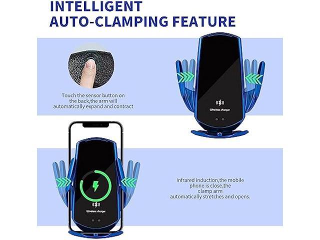 LFNOWN Wireless Car Charger Car Phone Holder Mount Wireless Charging 15W Fast Charging Auto Clamping Car Charger Phone Mount Phone Holder fit for...