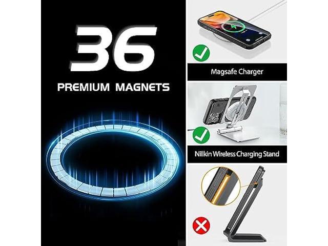 Nillkin for iPhone 15 Pro Max Magnetic Case with Camera Cover, Compatible with MagSafe, CamShield Pro Magnetic 15 Pro Max 5G Car Mount Case 6.7,...