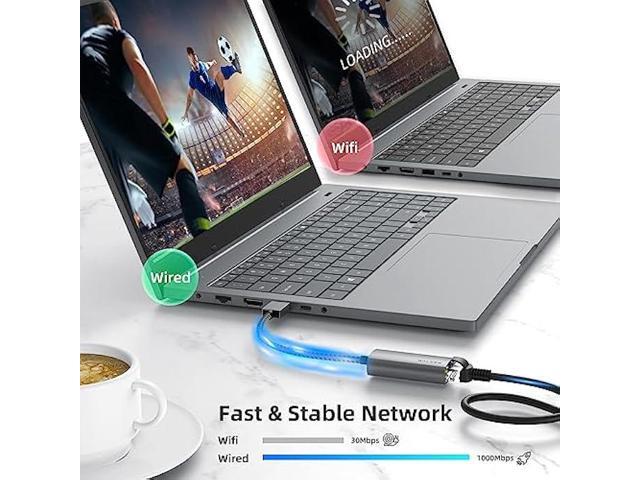 WALNEW USB 3.0 Ethernet Adapter, 1000Mbps Gigabit USB LAN Network Adapter, USBA Male to RJ45 Female Cable Converter for Mac,MacBook Pro/Air,Surface...