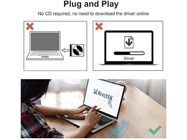AC600 USB WiFi Adapter for PC, Driver Free Wireless Network Adapter for Desktop Laptop, 5G/2.4G Dual Band High Speed Mini WiFi Dongle Stick,...