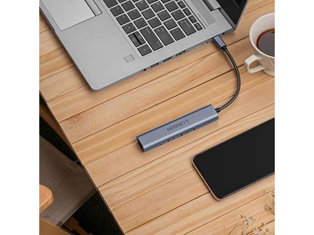 USB to Ethernet Adapter, 4-in-1 Portable Data Hub USB Splitter USB 3.0 Expander with RJ45 Gigabit Ethernet LAN Network Adapter Support Windows...