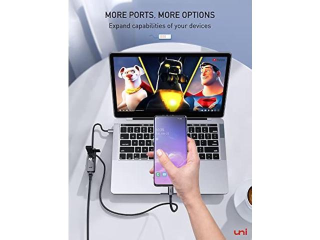 uni USB C Ethernet Adapter, USB C HUB Ethernet 1Gbps with USB 3.0 [Driver Free] for Hard Drive Keyboard Mouse, Compatible with MacBook Pro/Air,...