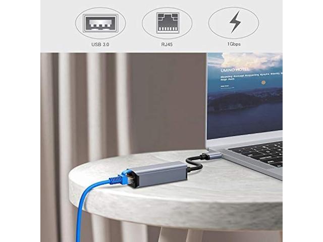 USB to Ethernet Adapter, Vilcome USB 3.0 to 100/1000 Gigabit Ethernet LAN Network Adapter, Driver Free RJ45 Internet Adapter Compatible with...