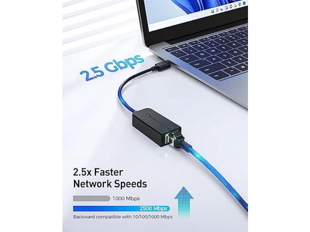 Cable Matters USB C to 2.5gb Ethernet Adapter, USB-C to 2.5 Gigabit Ethernet Adapter (2.5gb USB C Ethernet Adapter, Ethernet USB C) - Compatible...