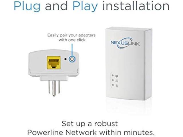 NexusLink G. hn Powerline Ethernet Adapter 1200 Mbps Gigabit Port, Power Saving, Home Network Expander with Stable Ethernet Connection for...