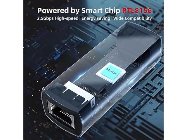WALNEW USB-C 2.5gb Ethernet Adapter, USBC to RJ45 LAN Connector,2.5 Gigabit Network Cable Converter Thunderbolt 3 for NAS...
