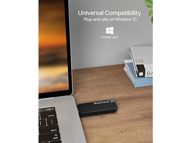 BrosTrend 1200Mbps USB WiFi Network Adapter for Laptop, Desktop PC of Windows 11/10/8/7, USB 3.0, Wireless Adaptador AC1200 Dual Band 5GHz/2.4GHz