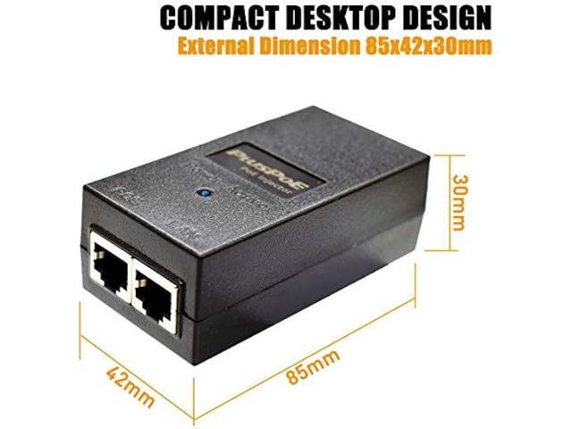 PLUSPOE 24volt Passive PoE Injector 24W Power Over Ethernet for 24v PoE Devices Compatible with Ubiquiti POE-25-5W, POE-24-12W and POE-24-24W